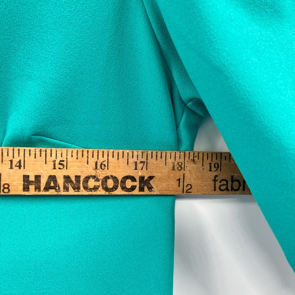 Donna Morgan Seafoam Green V Neck Fit & Flare with Pockets Zip Back Size 10 - Picture 5 of 12